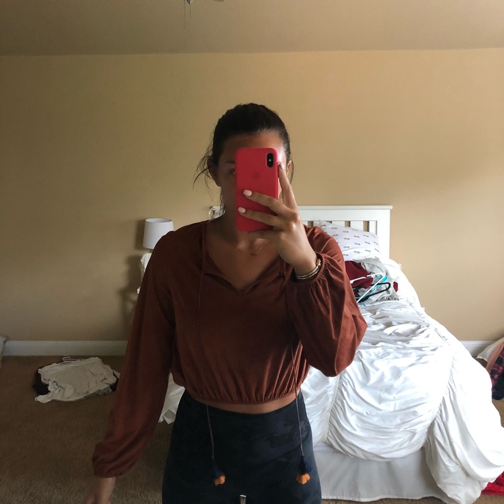 Cropped Synched suede shirt/M